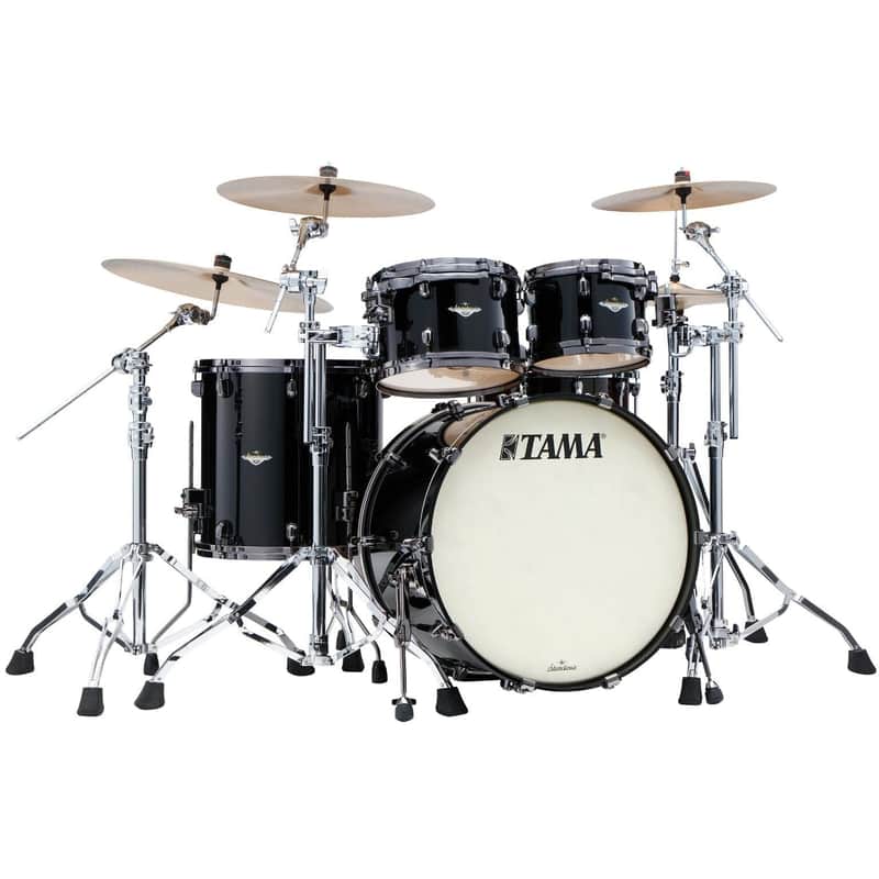 Tama Starclassic Maple 4pc Drum Set Piano Black w/Black Nickel Hw image 1