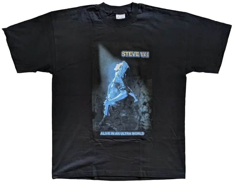 Vintage STEVE VAI 2001 European Tour T-Shirt Men's (XL) Black, 2000s Collectable, New Old Stock! image 1