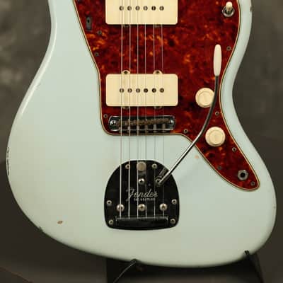 RARE custom color 1962 pre-CBS Fender Jazzmaster w/SLAB BOARD original SONIC BLUE over Sunburst image 1