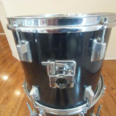 Pearl Vintage 12 round x 10 inch rack tom gloss black very clean image 1