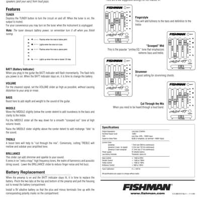 Fender Classic 4T Acoustic Preamp Black (By Fishman) image 6