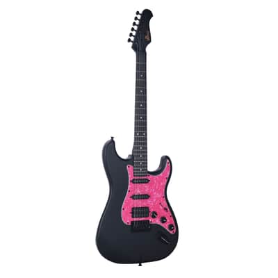 WINZZ EGS112H 39-inch ST Solid Poplar Wood Electric Guitar With Pink Pickguard image 5