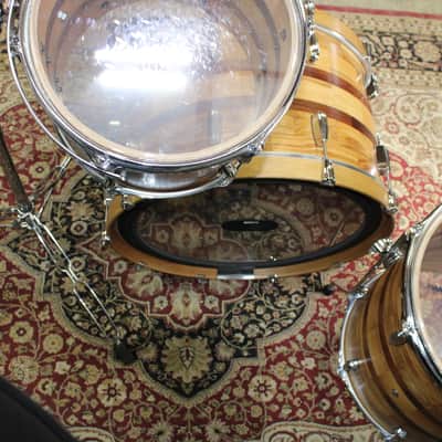 Holloman Custom Drums Ash/Mahogany drum set - hand rubbed urethane over Danish Oil image 7