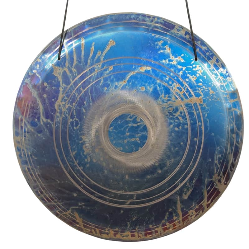 Immagine D#2+0 Grotta Sonora 19" Titanium Blue Cosmo Handheld Gong - 1