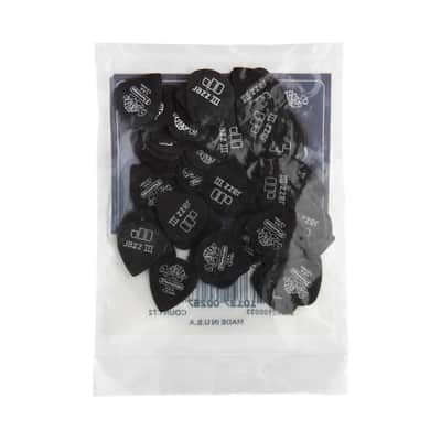 Dunlop 482R1.0 Tortex® Pitch Black Jazz III Guitar Picks -- 72 Picks image 2