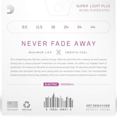D'Addario XSE09544 Nickel Coated Electric Guitar Strings Super Light Plus 9.5-44 image 2