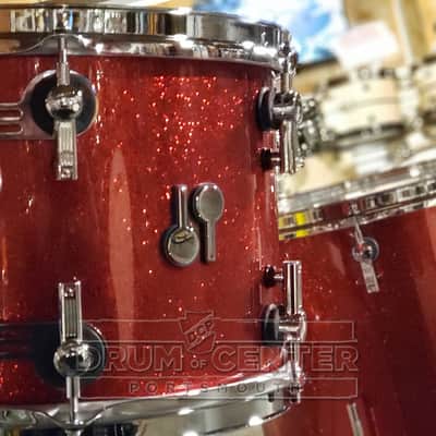 Sonor SQ2 3pc Medium Maple Drum Set - Red Sparkle High Gloss w/Fiery Red Interior image 4