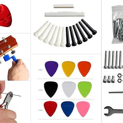 Folding Multiple Guitar Stand for Acoustic Electric Guitar Bass Rack Band Stage,Includes Picks,Pick Holder,String Winder,Bridge Pins,Nut Saddle,String Cutting Plier -7 Holders image 6