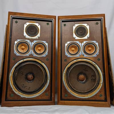 Pair of KLH Model #5 Floor Speakers 1975 Vintage Walnut image 1