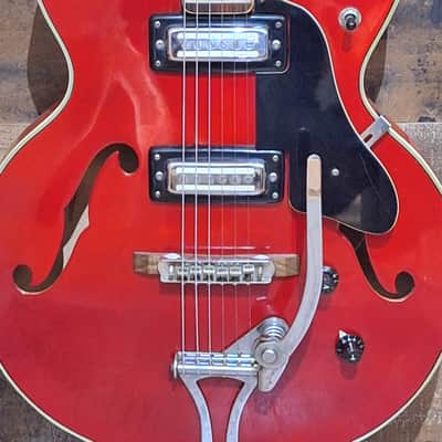 1969 MIJ Univox 335 Coily Semi-Hollow Electric Guitar - Cherry - image 3