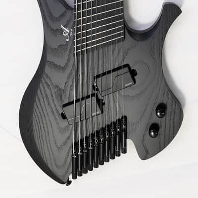 Agile 10 String Multi-Scale Fan Fret Chiral Nirvana 102730 RL MOD SS Flat Black Headless Electric Guitar image 1