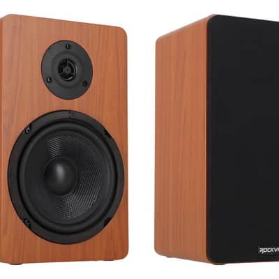 (2) Rockville RockShelf 68C 6.5" Wood Bookshelf Speakers+Wifi Amp Receiver+Sub image 6