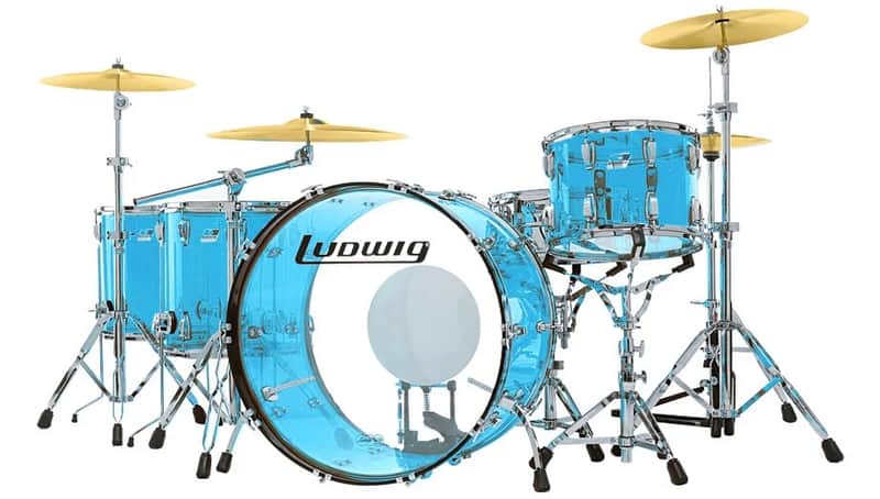 Ludwig Vistalite Blue Zepp 4-piece Outfit 10x14 / 16x16 / 16x18 / 14x26" image 1