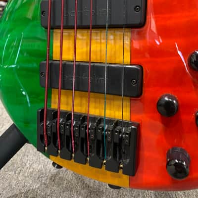 Roscoe 6-String Fretless "Jon Jon" Signature Rasta Bass image 7