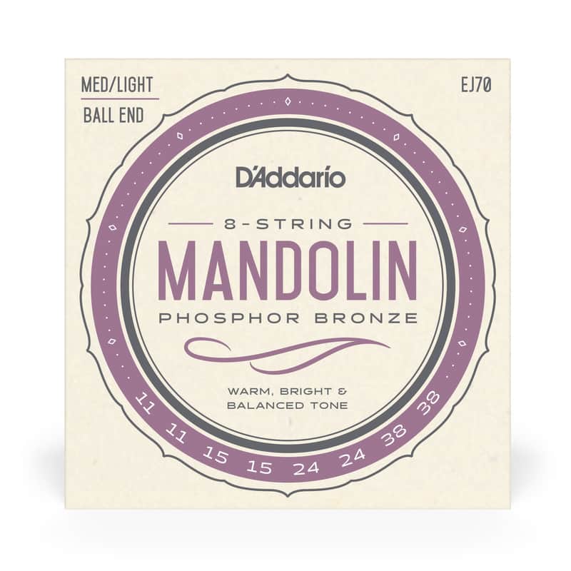D'Addario EJ70 Mandolin Stings, Phosphor Bronze Wound, Ball End, 11-38 Medium-Light image 1