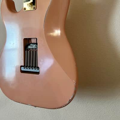 MJT MJT/Fender Stratocaster Body Neck and Hardware - Shell Pink Rosewood Gold image 9