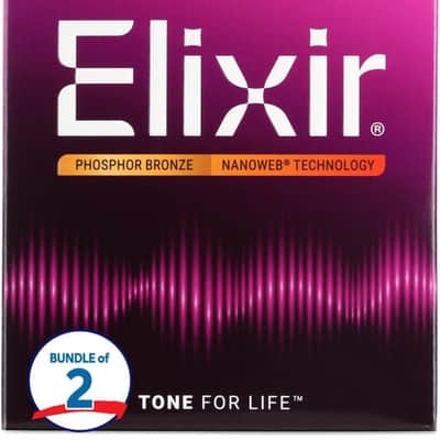 Elixir Strings 16152 Nanoweb Phosphor Bronze Acoustic Guitar Strings - .010-.047 12-string Light (2-pack) image 3