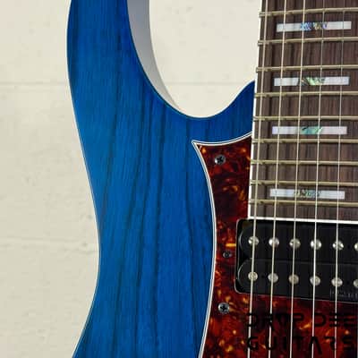 Ibanez Prestige RG653DX Electric Guitar w/ Case - Transparent Deep Blue Flat image 5