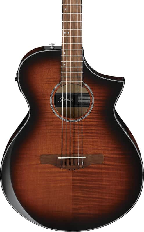 Ibanez AEWC400 Grand Concert Acoustic-Electric Guitar, Flame Maple Top, Amber Sunburst High Gloss image 1