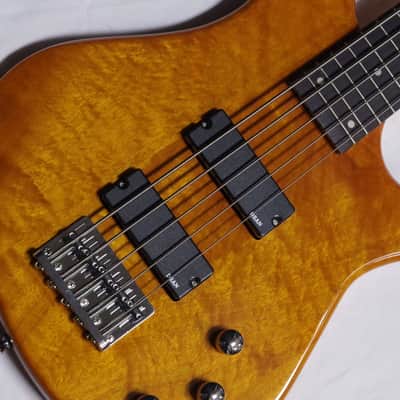 DEAN Edge 1 5-String Bass guitar Trans Amber w/ Hard Case NEW image 5