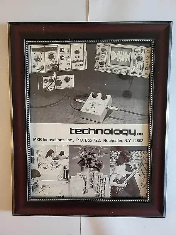 1975 MXR Pedals Promotional Ad Framed MXR Phase 100 Pedal Oeiginal image 1