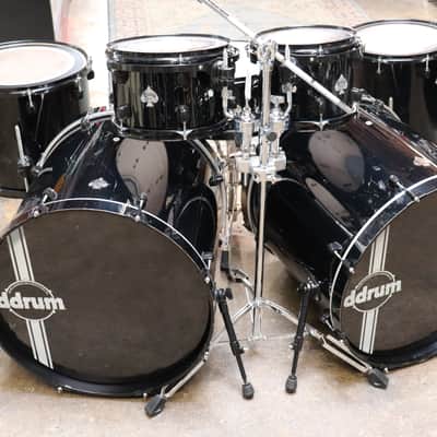 DDrum 7pc Diablo Double Bass Drum Shell Pack Black w/Black Hardware image 1