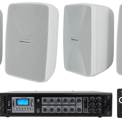 Rockville 70v Commercial/Restaurant Amplifier/Bluetooth Receiver+(4) 4" Speakers image 1