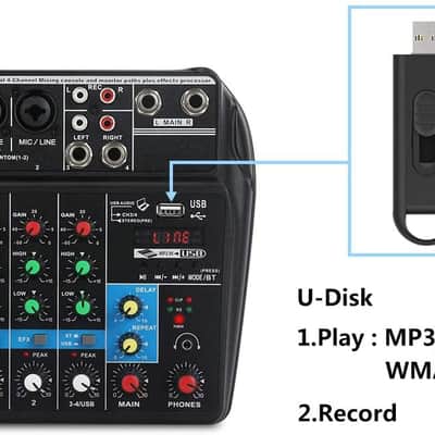 A4 4 Channel Audio Mixer Sound Mixing Console image 2