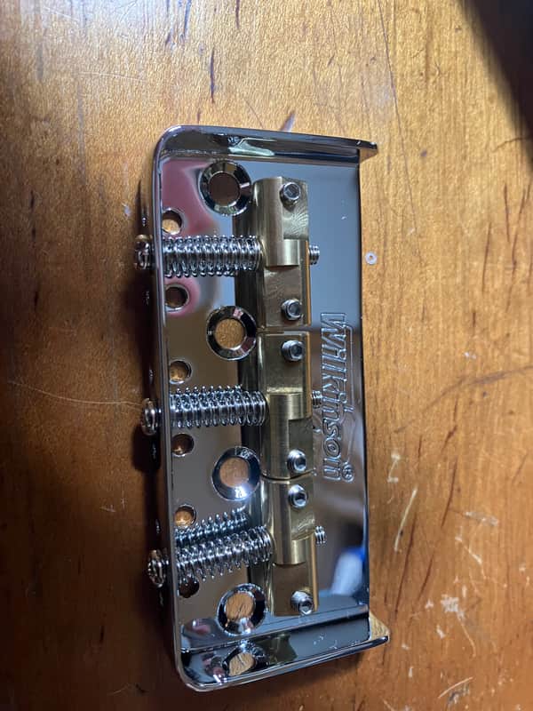 Wilkinson Short Telecaster Bridge 2024 - Chrome and Brass image 1