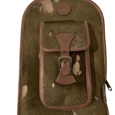 Harvest Leather Green Pony Hair Patch Bass Bag image 4