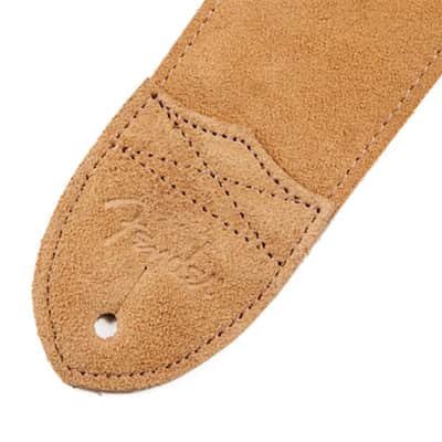Fender 2-1/2" Soft Suede Leather Guitar Strap - Tan image 2