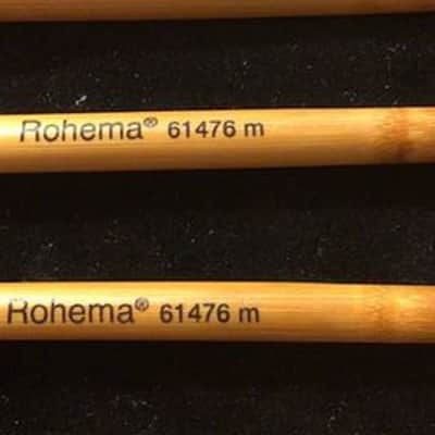 Rohema Percussion - Percussion Mallets Med. Rubber 25MM Ball (Made in Germany) Bamboo Handle 2 Pair image 2