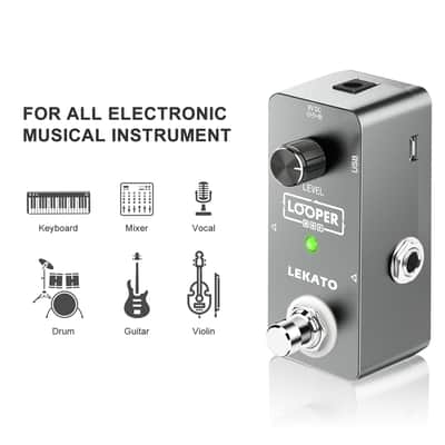 LEKATO Guitar Looper Effect Pedal Loop Pedal 5 Minutes Looping Time Looper Pedal ONE Looper Unlimited Overdubs image 3