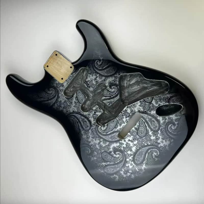 Amoeba Black SSS Guitar Alder Wood Strat Stratocaster Style Body image 1