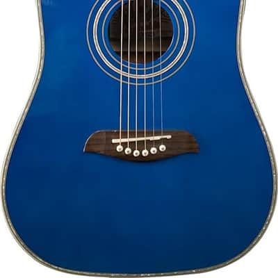 Oscar Schmidt OG2TBL Dreadnought Acoustic Guitar Trans Blue image 2