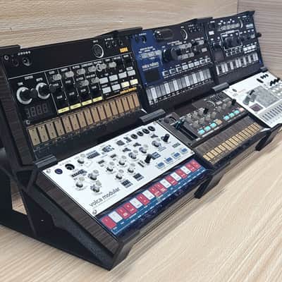 The Analog Source 2 Tier Multi Unit Angled Desktop Stand Holds 6 Korg Volca Beats Bass FM Keys Nubass Loop Mix Sample Synthesizer Mixer Drum Rhythm Machine Sampler image 3
