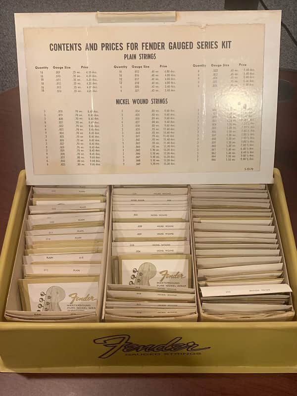 Fender Vintage String Display 1960's-1970's Yellow --> WITH STRINGS! image 1