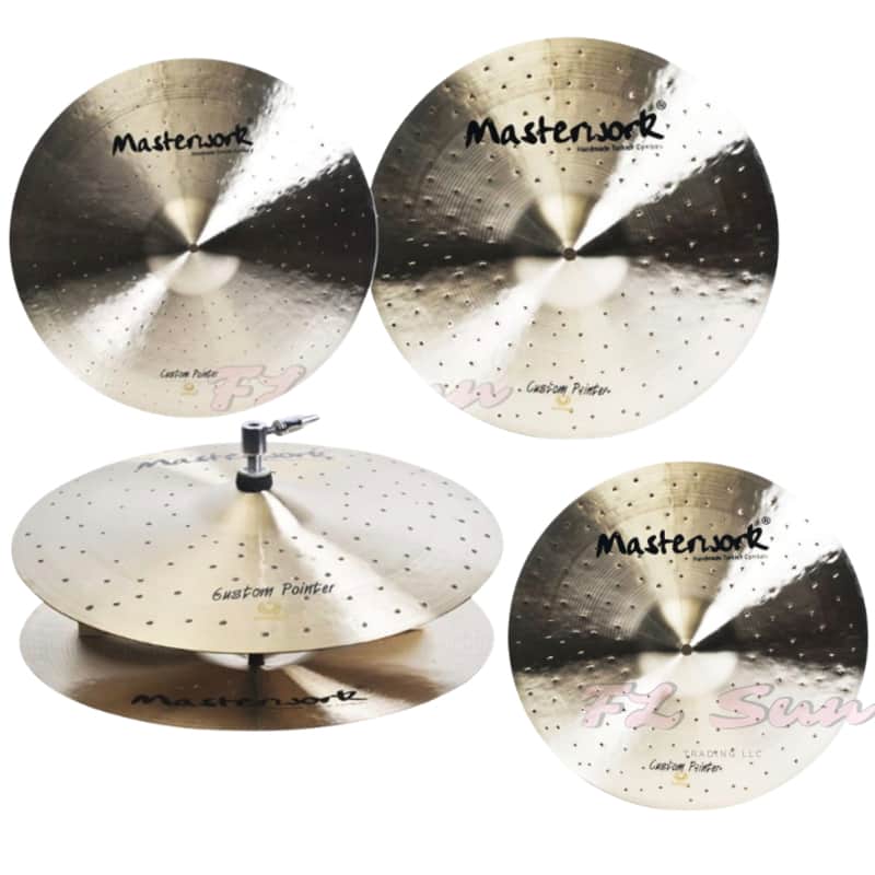 Masterwork Custom Pointer Series 4pcs 14" Hi-Hat - 16" - 18” Crash - 20" Ride Cymbal Set image 1