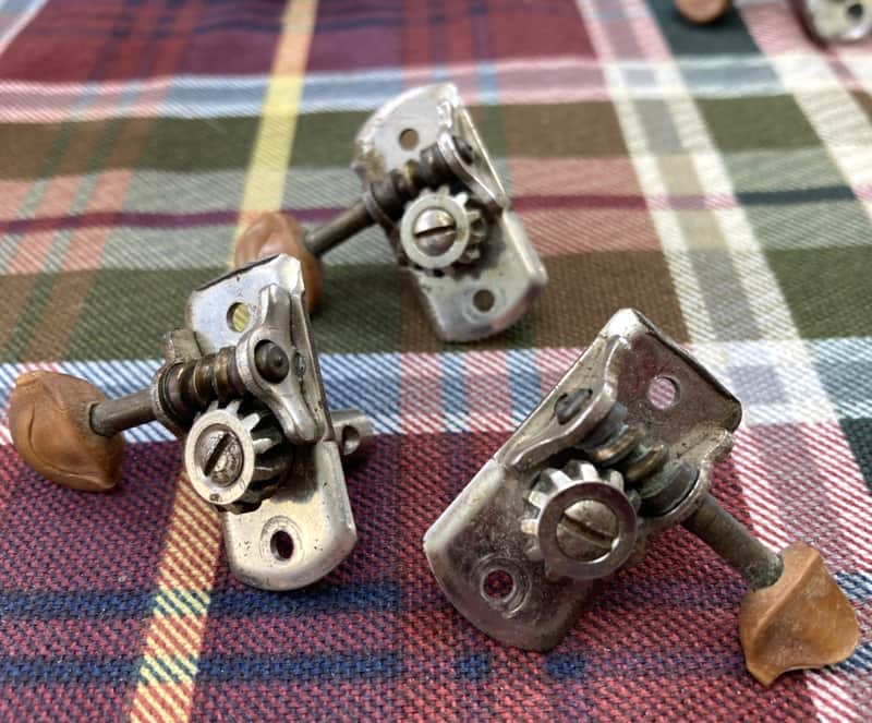 Three Rare Vintage Prewar Kluson Open Back Pedal Steel Tuners image 1