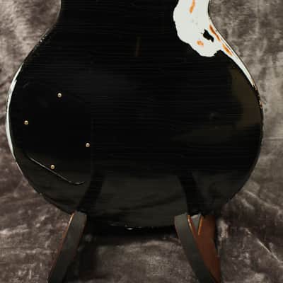 2016 Gibson Custom 60s Standard Historic Les Paul Lightly Aged Electric Guitar Black Over Frost Blue image 5