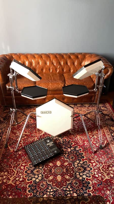 SIMMONS SDS8 1984 WHITE DRUMS KIT VINTAGE ORIGINAL 80's image 1