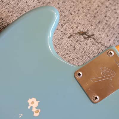 1966 Fender Mustang Electric Guitar Daphne Blue + OHSC image 13
