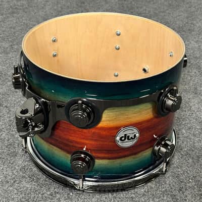 DW Collectors SonicPly 6pc Drum Set Royal Blue Burst Padauk w/Black Hw image 6