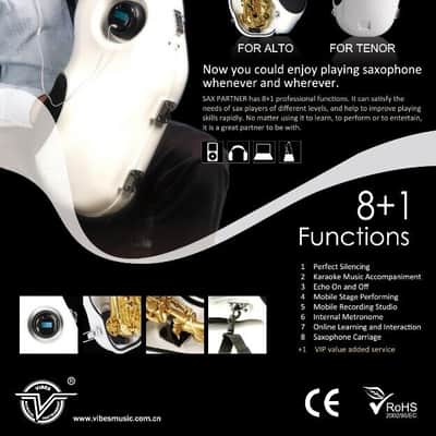 White Electronic Alto Saxophone Mute Silencer Sax Partner for sax players indoor image 5