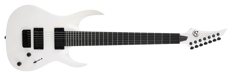 S by Solar AB4.7W – 7 String White Matte Electric Guitar image 1