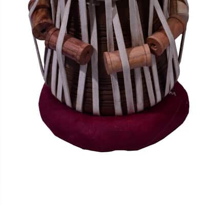Handmade Steel Tabla Set With Bag, Chrome Dayan  Cushions,Hammer Finish HIgh Sheesham Wood image 4