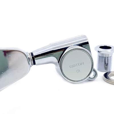 Gotoh Modern Keystone-Style Chrome Tuners (3 per side) image 3