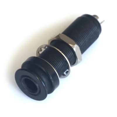 Long Barrel End Pin Strap Guitar Jack Input Socket for Acoustic or Electric Guitar - Black image 1