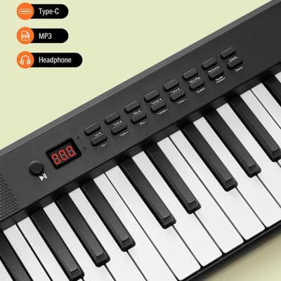 Portable Piano Keyboard 88 Keys for Beginner, Bluetooth Foldable Piano Keyboard with 128 Rhythms&Tones, Chord, Record, Drum Kit, Folding Digital Piano Bundle with Pedal, Piano Bag, Black image 5