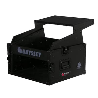Odyssey FZGS1004BL Black 10U Top 4U Bottom Combo Rack with Platform image 2
